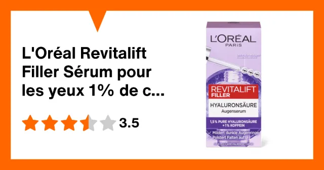 Image du produit L'Oréal Revitalift Filler Sérum pour les yeux 1% de caféine