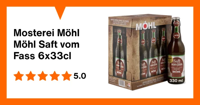 Produktbild zu Mosterei Möhl Möhl Saft vom Fass 6x33cl