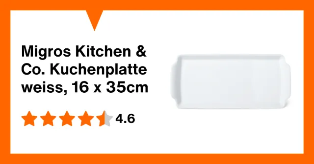 Produktbild zu Migros Kitchen & Co. Kuchenplatte weiss, 16 x 35cm