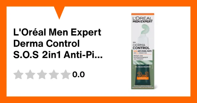 Produktbild zu L'Oréal Men Expert Derma Control S.O.S 2in1 Anti-Pickel Paste & Reinigende Maske, mit 5% Niacinamid