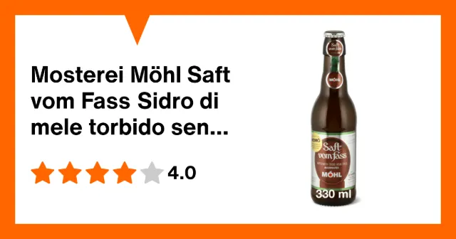 Image du produit Mosterei Möhl Saft vom Fass Sidro di mele torbido senz'alcol alla spina