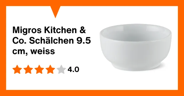 Produktbild zu Migros Kitchen & Co. Schälchen 9.5 cm, weiss