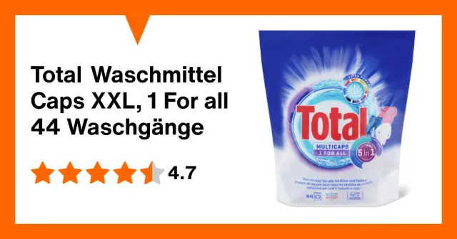 Image du produit Total Waschmittel Caps XXL, 1 For all 44 Waschgänge