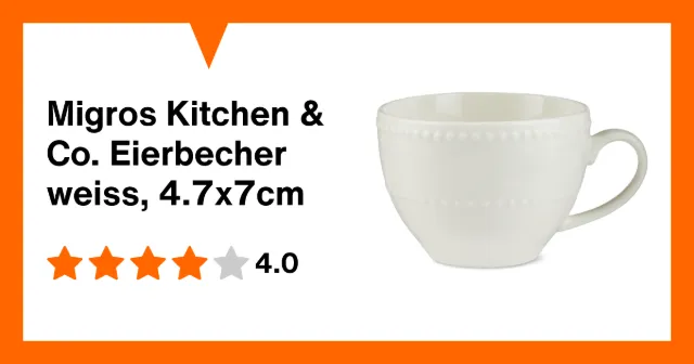 Produktbild zu Migros Kitchen & Co. Eierbecher weiss, 4.7x7cm