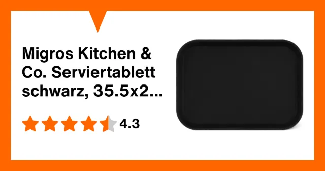 Image du produit Migros Kitchen & Co. Serviertablett schwarz, 35.5x25.3x2cm