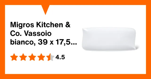 Produktbild zu Migros Kitchen & Co. Vassoio bianco, 39 x 17,5 cm