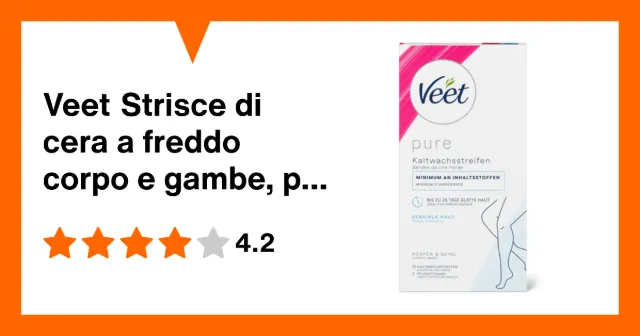Produktbild zu Veet Strisce di cera a freddo corpo e gambe, per pelli sensibili