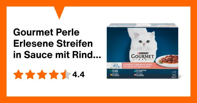 Image du produit Gourmet Perle Erlesene Streifen in Sauce mit Rind, Huhn, Kaninchen und Lachs