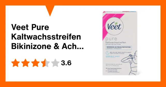 Produktbild zu Veet Pure Kaltwachsstreifen Bikinizone & Achseln, Sensitiv