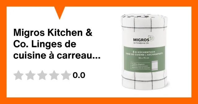 Image du produit Migros Kitchen & Co. Linges de cuisine à carreaux Lot de 6
