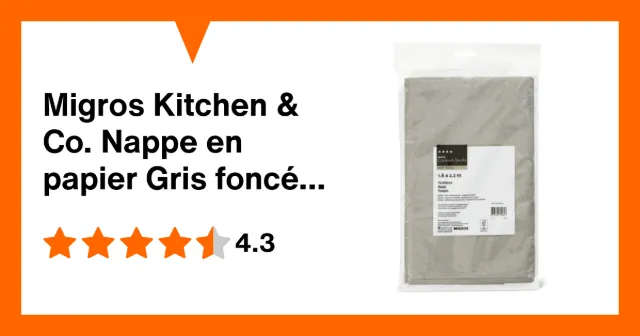 Immagine del prodotto Migros Kitchen & Co. Nappe en papier Gris foncé, 1,6 x 2,2 cm