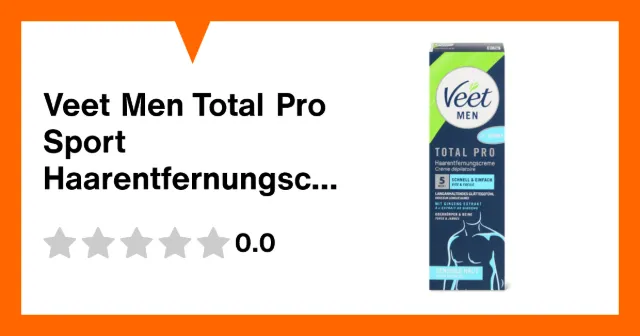 Produktbild zu Veet Men Total Pro Sport Haarentfernungscreme Oberkörper & Beine, Sensible Haut