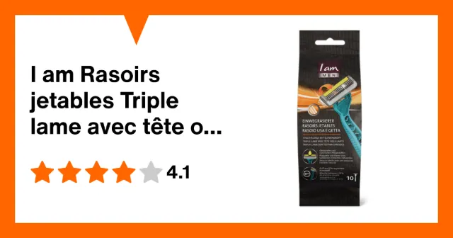 Image du produit I am Rasoirs jetables Triple lame avec tête oscillante