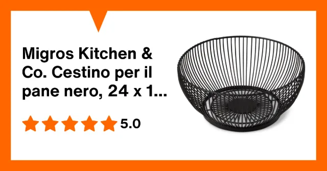 Produktbild zu Migros Kitchen & Co. Cestino per il pane nero, 24 x 10,5 cm