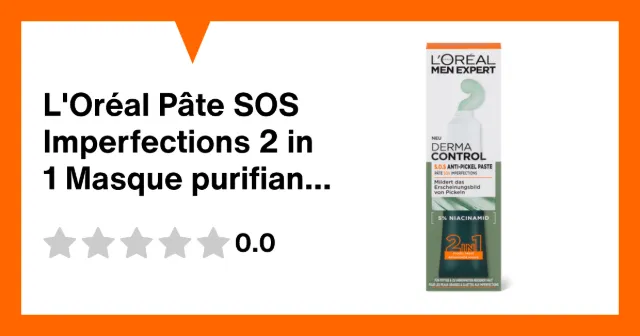 Image du produit L'Oréal Pâte SOS Imperfections 2 in 1 Masque purifiant, avec 5% de niacinamide