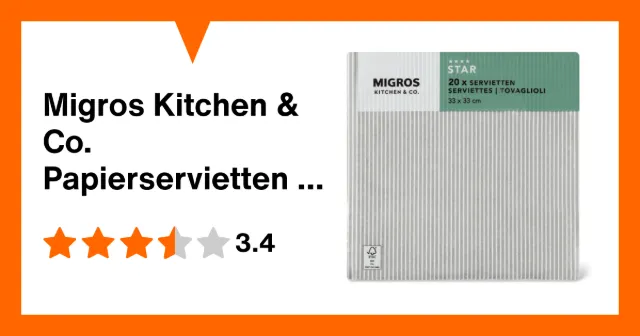 Produktbild zu Migros Kitchen & Co. Papierservietten Gestreift, 33x33cm