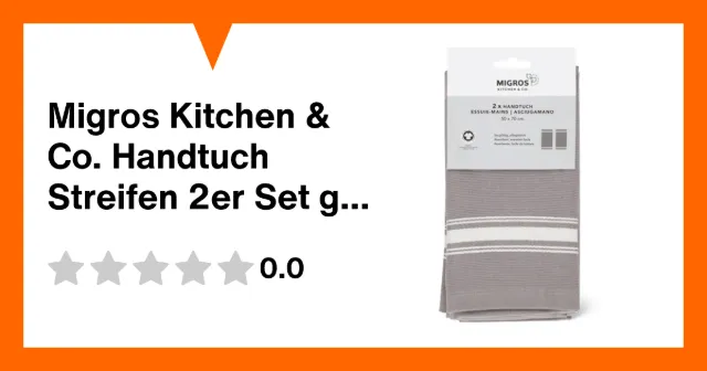 Image du produit Migros Kitchen & Co. Handtuch Streifen 2er Set grau