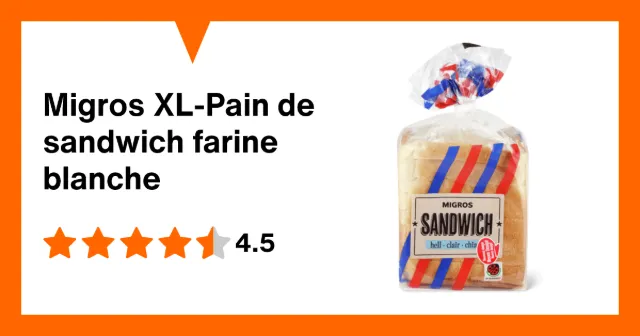 Image du produit Migros XL-Pain de sandwich farine blanche