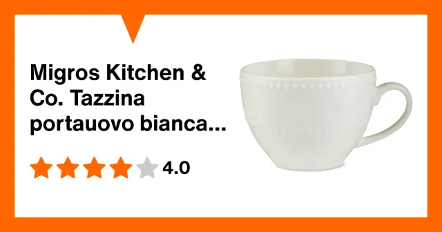 Immagine del prodotto Migros Kitchen & Co. Tazzina portauovo bianca, 4,7 x 7 cm