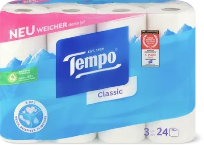 Image du produit Tempo Papier hygiénique Classic, 24 rouleaux