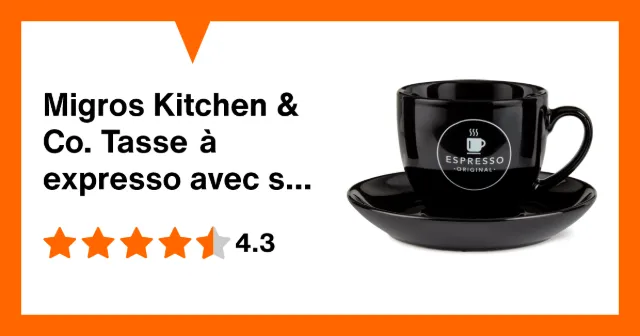 Immagine del prodotto Migros Kitchen & Co. Tasse à expresso avec soucoupe noir, 90ml
