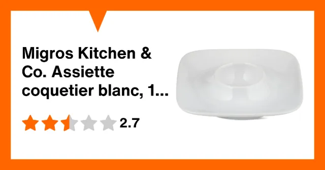 Immagine del prodotto Migros Kitchen & Co. Assiette coquetier blanc, 11,5 x 11,5 cm