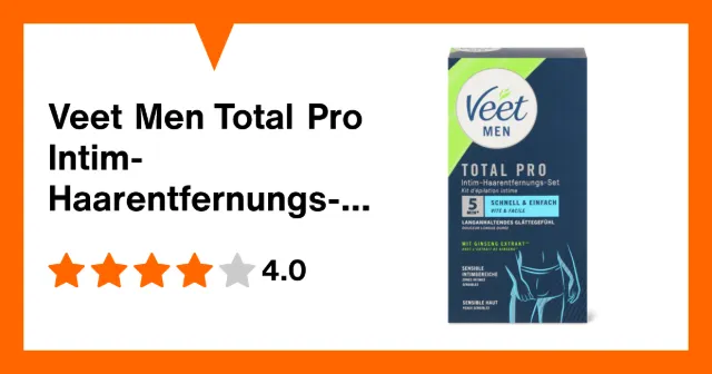 Produktbild zu Veet Men Total Pro Intim-Haarentfernungs-Set mit Pflegebalsam, sensible Intimbereiche