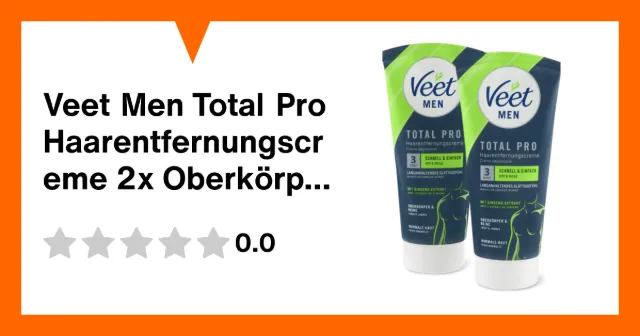 Produktbild zu Veet Men Total Pro Haarentfernungscreme 2x Oberkörper & Beine, normale Haut