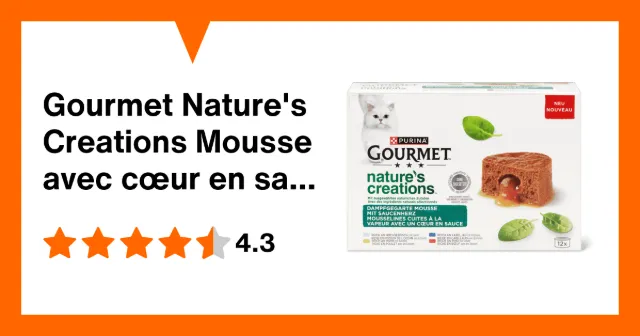 Image du produit Gourmet Nature's Creations Mousse avec cœur en sauce riche en poisson de l’océan, en poulet, en cabillaud et en bœuf