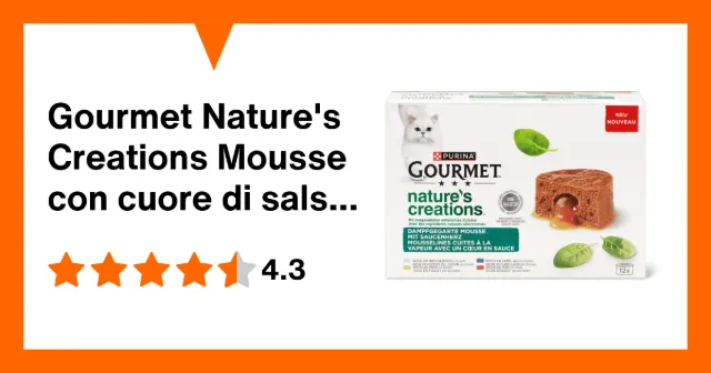 Image du produit Gourmet Nature's Creations Mousse con cuore di salsa ricco di pesce d'altura, pollo, merluzzo e manzo