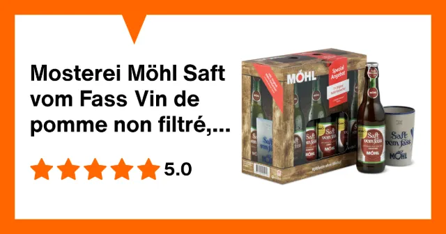 Image du produit Mosterei Möhl Saft vom Fass Vin de pomme non filtré, en fût, sans alcool