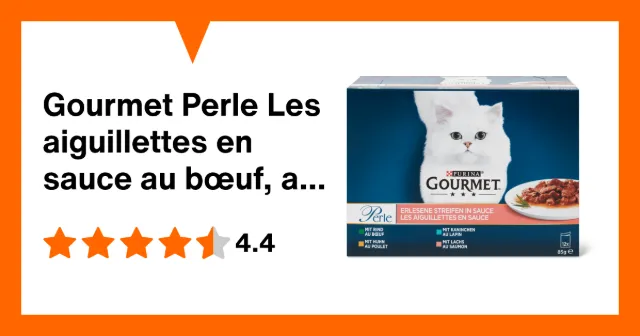 Image du produit Gourmet Perle Les aiguillettes en sauce au bœuf, au poulet, au lapin et au saumon