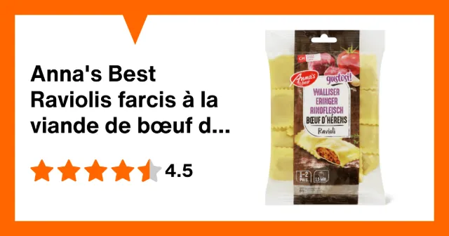 Image du produit Anna's Best Raviolis farcis à la viande de bœuf d’Hérens du Valais
