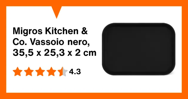 Produktbild zu Migros Kitchen & Co. Vassoio nero, 35,5 x 25,3 x 2 cm