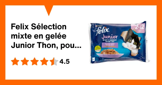 Immagine del prodotto Felix Sélection mixte en gelée Junior Thon, poulet, saumon, bœuf