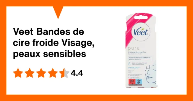 Produktbild zu Veet Bandes de cire froide Visage, peaux sensibles
