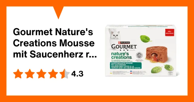 Image du produit Gourmet Nature's Creations Mousse mit Saucenherz reich an Hochseefisch, Huhn, Kabeljau und Rind