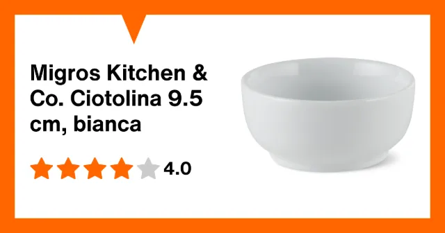 Immagine del prodotto Migros Kitchen & Co. Ciotolina 9.5 cm, bianca