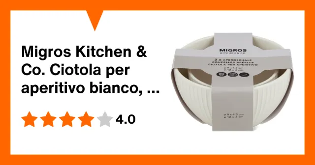 Immagine del prodotto Migros Kitchen & Co. Ciotola per aperitivo bianco, 12 x 6 cm