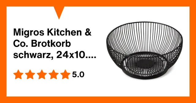 Produktbild zu Migros Kitchen & Co. Brotkorb schwarz, 24x10.5cm