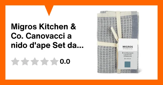 Image du produit Migros Kitchen & Co. Canovacci a nido d'ape Set da 2 pezzi, blu