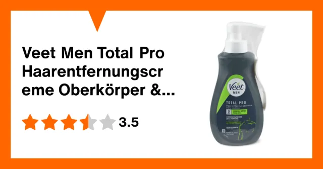 Produktbild zu Veet Men Total Pro Haarentfernungscreme Oberkörper & Beine, normale Haut