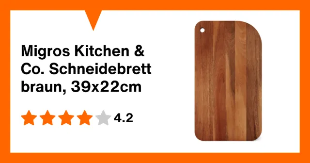 Produktbild zu Migros Kitchen & Co. Schneidebrett braun, 39x22cm