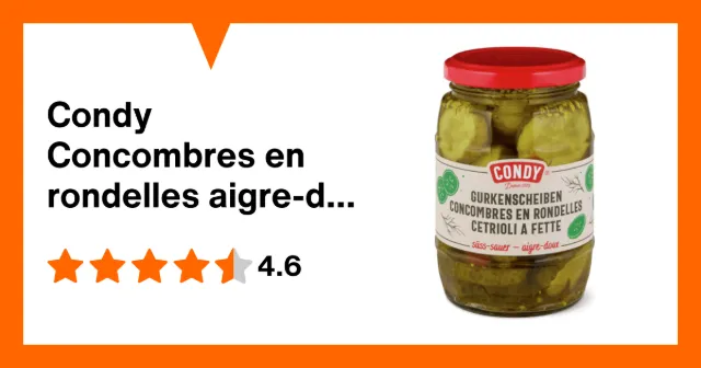 Immagine del prodotto Condy Concombres en rondelles aigre-doux