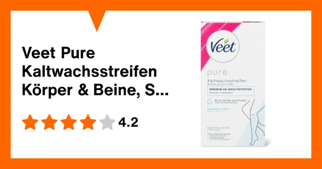 Produktbild zu Veet Pure Kaltwachsstreifen Körper & Beine, Sensitiv