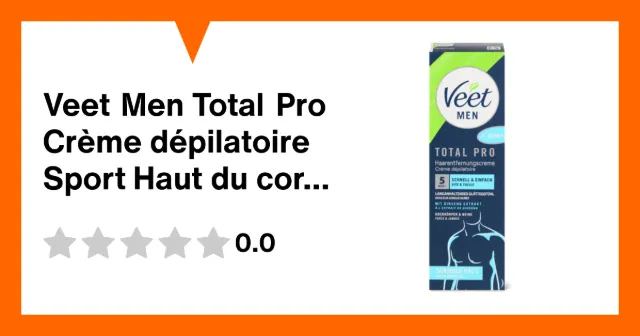 Produktbild zu Veet Men Total Pro Crème dépilatoire Sport Haut du corps et jambes, peaux sensibles