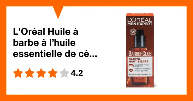 Image du produit L'Oréal Huile à barbe à l’huile essentielle de cèdre