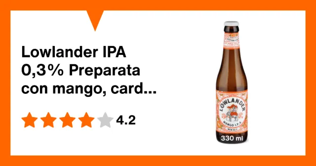Image du produit Lowlander IPA 0,3% Preparata con mango, cardamomo e buccia d'arancia, senz'alcol