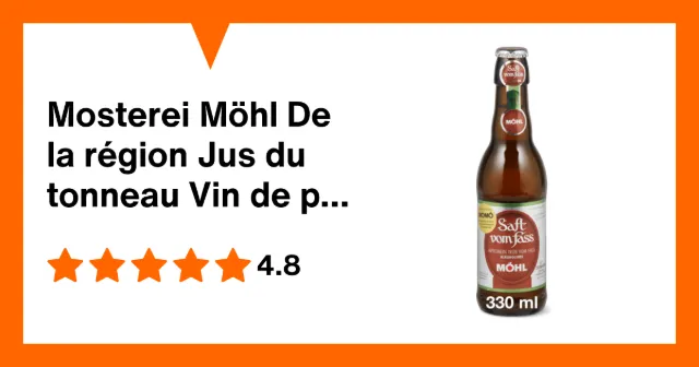Image du produit Mosterei Möhl De la région Jus du tonneau Vin de pomme non filtré, en fût, sans alcoo