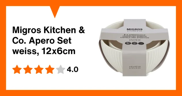 Produktbild zu Migros Kitchen & Co. Apero Set weiss, 12x6cm